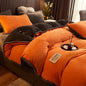 Velvet Fleece Duvet Cover Set in orange