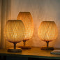 Vintage Bamboo Table Lamp – Metal Base, Large