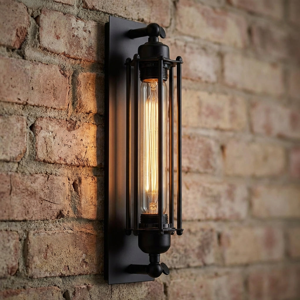Vintage Industrial Cage Wall Light