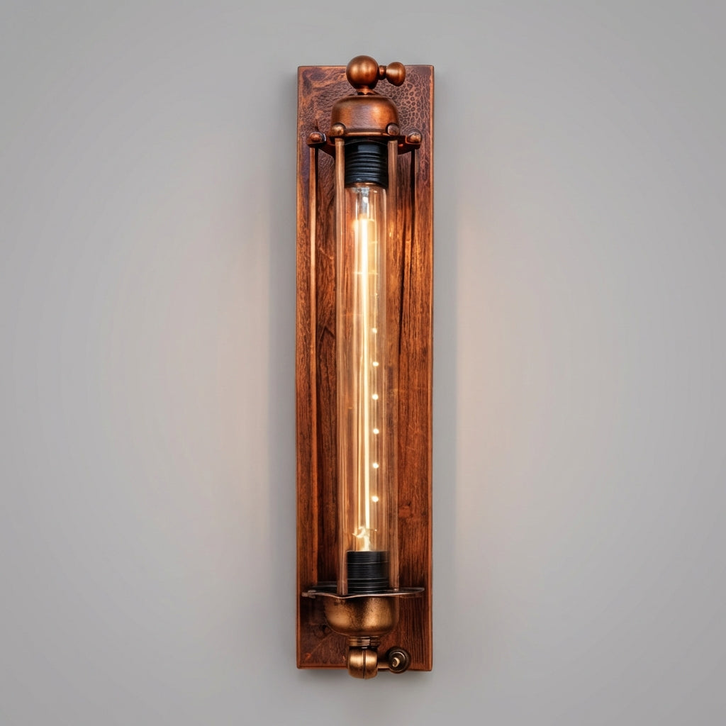 Vintage Industrial Cage Wall Light in Rust