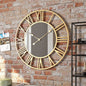 Vintage Metal Wall Clock with Mirror Details, 39 cm