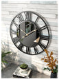 Vintage Metal Wall Clock with Mirror Details, 39 cm