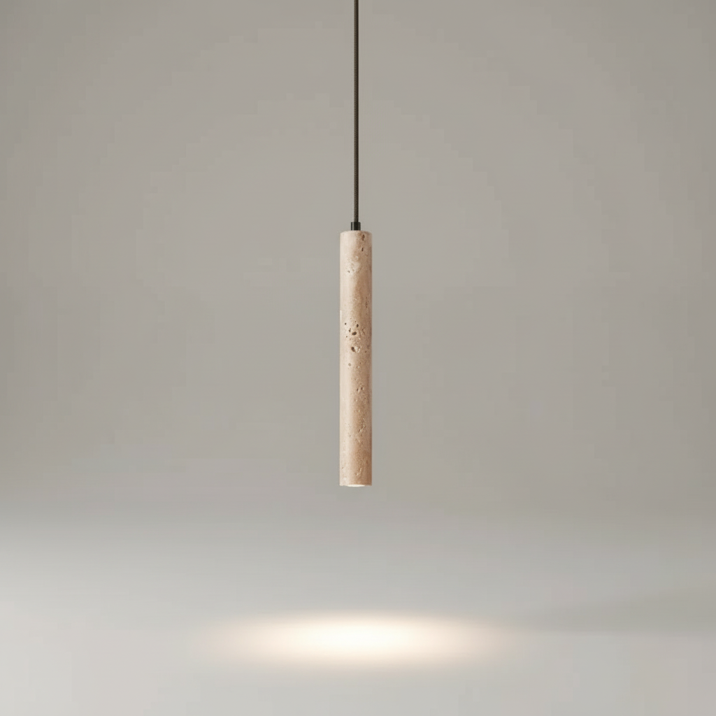 Wabi-Sabi Travertine-Look LED Pendant Light