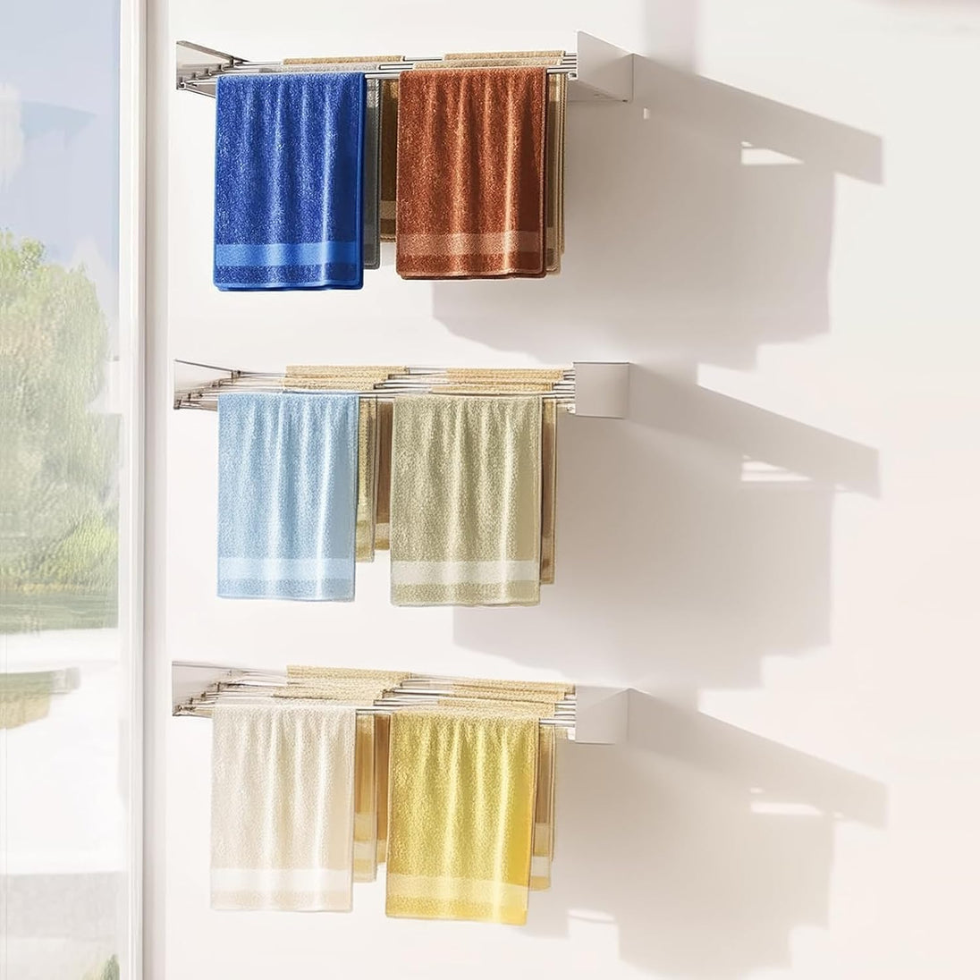 Wall-Mounted Foldable Clothes Drying Rack
