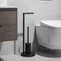 Wall-Mounted Toilet Roll Holder with Brush