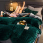 Warm Fleece Duvet Cover in Dark Green