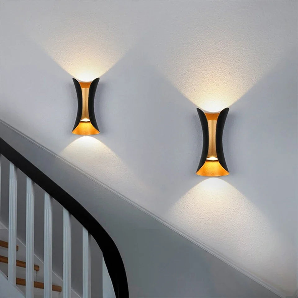 Black and Gold Up and Down Wall Light – product photo