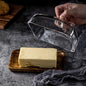 Wood and Glass Butter Dish in acacia