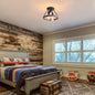 Wood and Metal 3-Light Ceiling Light