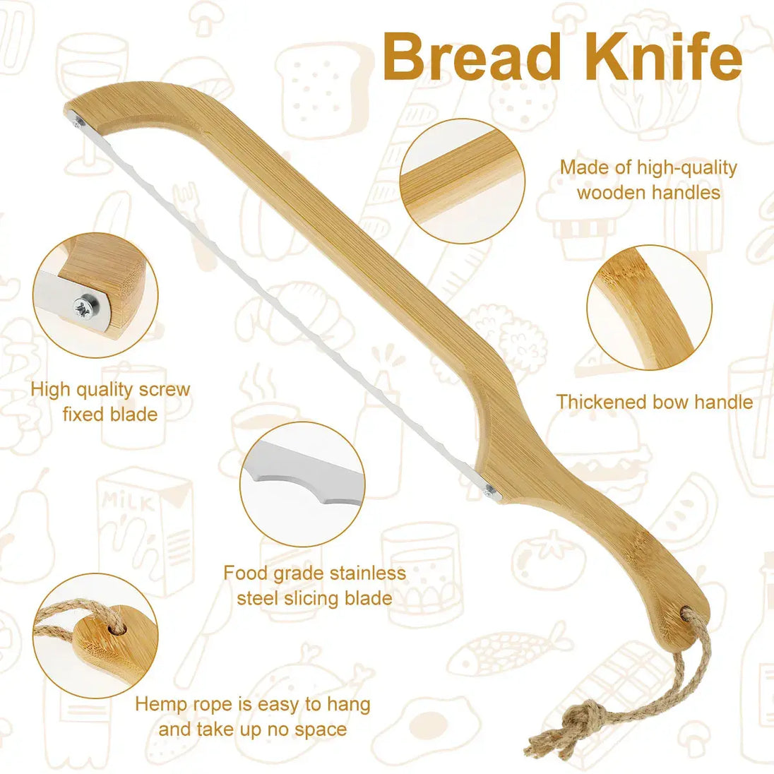 Wooden Handle Bread Knife