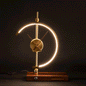 Wooden LED Lamp with Clock and Wireless Charger