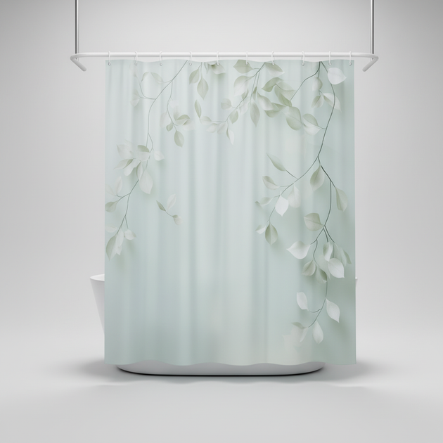 Woven Leaf Pattern Shower Curtain